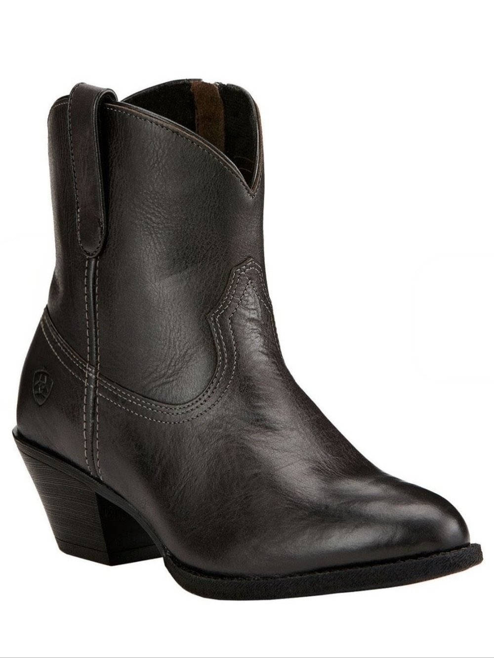 Ariat Darla Black/Brown Western Cowgirl Leather Ankle Boots Booties Shoes Size 8